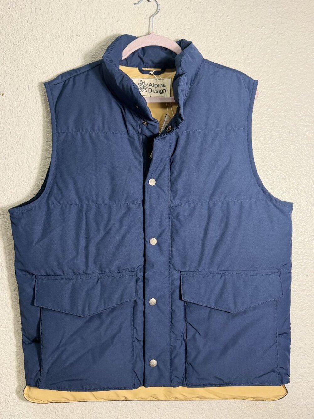 Alpine Design AD 1962 Puffer Vest Vintage Blue Men's M NWT